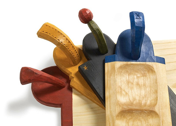 Serveringsbrädor från boken Tälj för kök och trädgård. Foto: Thomas Harrysson