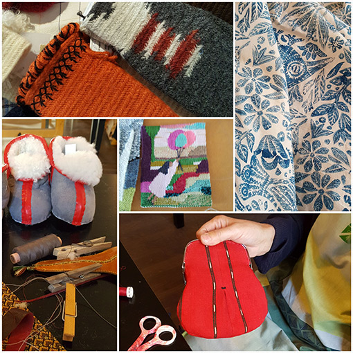 Collage av olika typer av slöjdande