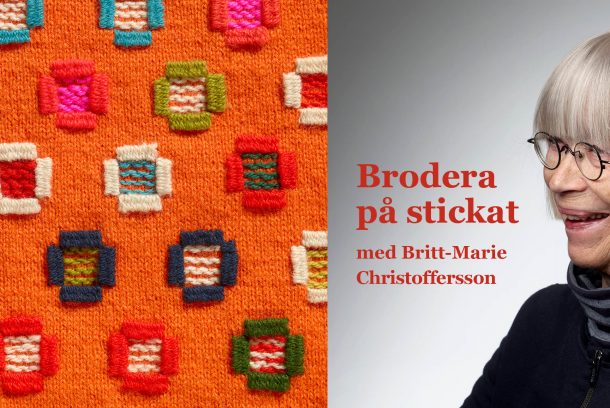 Britt-Marie Christoffersson ohc bild ur boken Brodera på stickat