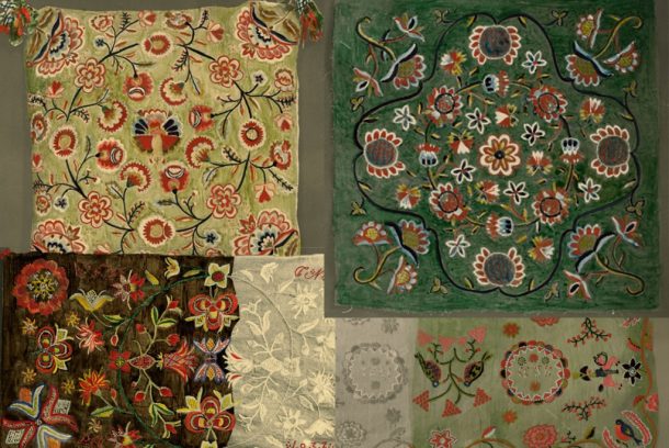 collage med fritt broderi