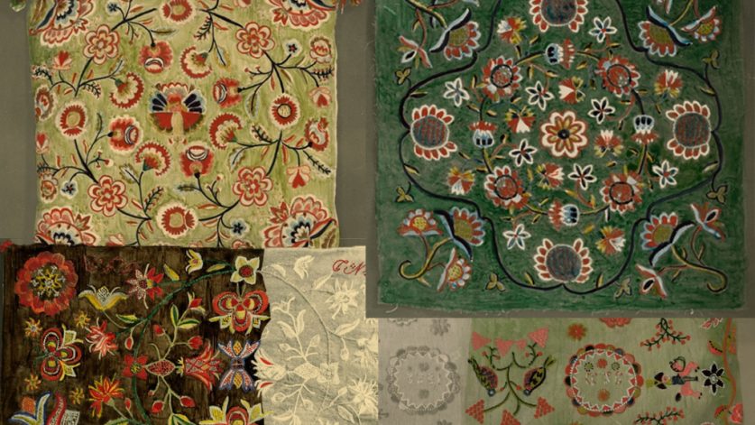 collage med fritt broderi