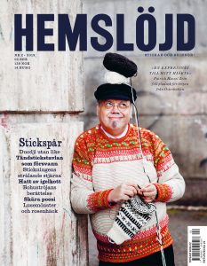 omslag- stickande men med garnnystan på huvudet