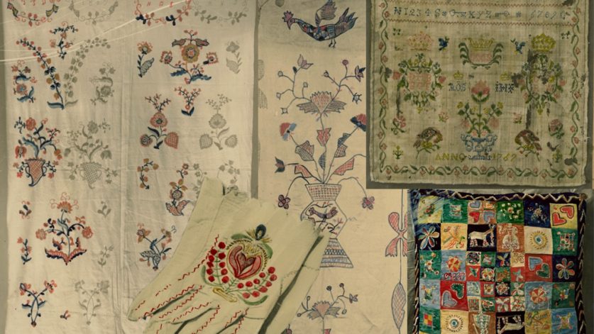 Collage av broderitekniker