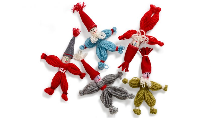 Handgjorda tomtar i garn
