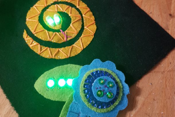 Brodera flirtigt med lysdioder