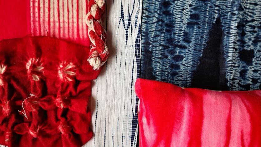 Tyger i shibori och ikat