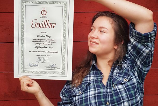 Kirstine Krag med gesällbrev