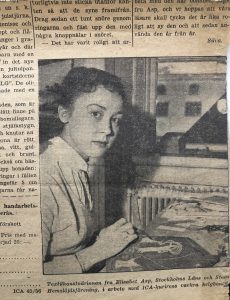 Tidningsurklipp om Elisabet Asp