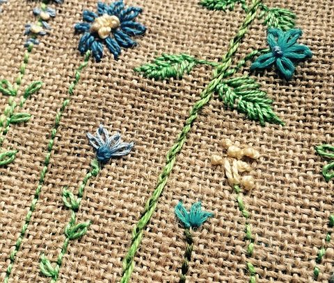 Broderi med blommor